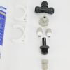 Close up photo of the fittings included in the BEST Inline Water Filter System