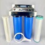 Chlorine Town Large Twin Whole of House Water Filter System With Reusable Filters.