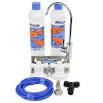 Twin Caravan Filter System with Two Omnipure L Series Water Filters Filter Heads Fittings Tubing and Tap