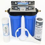 Twin Caravan Water Filter System For Point Of Entry with Brass Push On Hose Fittings and 1 micron silver carbon 10 inch filter
